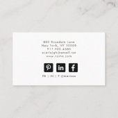 ミニマルなモノグラムグレーの白いスクリプト 名刺 (裏面)