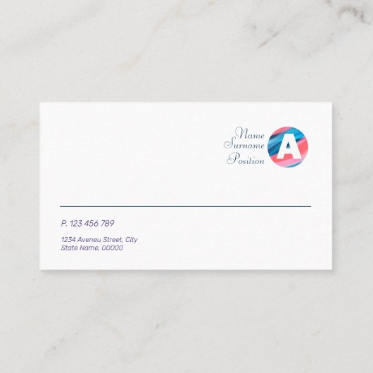 ミニマルなモノグラムタイポグラフィ名刺 名刺 (裏面)