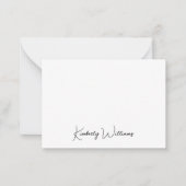 ミニマルなモノグラムモダン署名スクリプト ノートカード (正面)