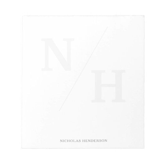 ミニマルなモノグラム名メモ帳 ノートパッド (正面)