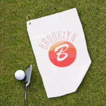 ミニマルなモノグラム文字Bコーラルオレンジ白