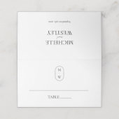 ミニマルなモノグラム白黒結婚ズ プレイスカード (外部開封)