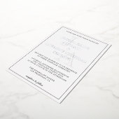 ミニマルなモノグラム結婚フォトの箔招待状 箔招待状 (回転した状態)