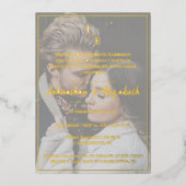 ミニマルなモノグラム結婚フォトの箔招待状 箔招待状 (正面)