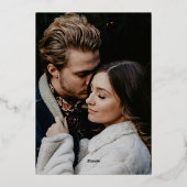 ミニマルなモノグラム結婚フォトの箔招待状 箔招待状 (裏面)