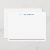 ミニマルなモノグラム縁どダスティブルーはっきりしたタイプ ノートカード (正面/裏面)