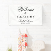 ミニマルなモノグラム ウェルカム ブライダルシャワー 横断幕 (インサイチュ)