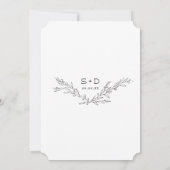 ミニマルなモノグラム フォーマル ウェディング 招待状 (裏面)