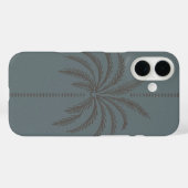 ミニマルなヤシの木柄　ブルーグレー　トロピカル Case-Mate iPhoneケース (裏面 (横))