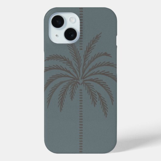 ミニマルなヤシの木柄　ブルーグレー　トロピカル Case-Mate iPhoneケース (裏面)