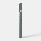 ミニマルなヤシの木柄 ブルーグレー トロピカル iPhone 15ケース (左側面)