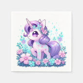 ミニマルなユニコーン赤ちゃんシャワー スタンダードカクテルナプキン (正面)