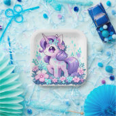 ミニマルなユニコーン赤ちゃんシャワー ペーパープレート (パーティー)