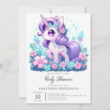 ミニマルなユニコーン赤ちゃんシャワー