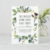 ミニマルなユーカリの水の色の緑の移動 案内状 (スタンド正面)