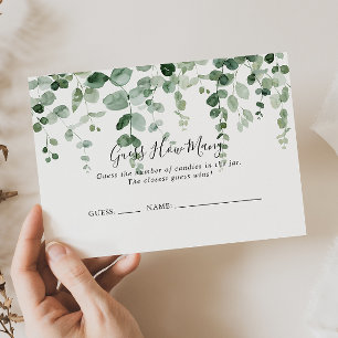 ミニマルなユーカリはゲームカードの数を推測 名刺