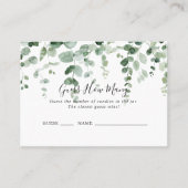 ミニマルなユーカリはゲームカードの数を推測 名刺 (正面)