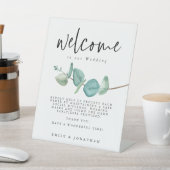 ミニマルなユーカリへようこそCOVIDの安全性 台座サイン (インサイチュ)