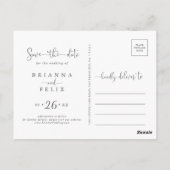 ミニマルなユーカリ日付ポストカードを保存 ポストカード (裏面)