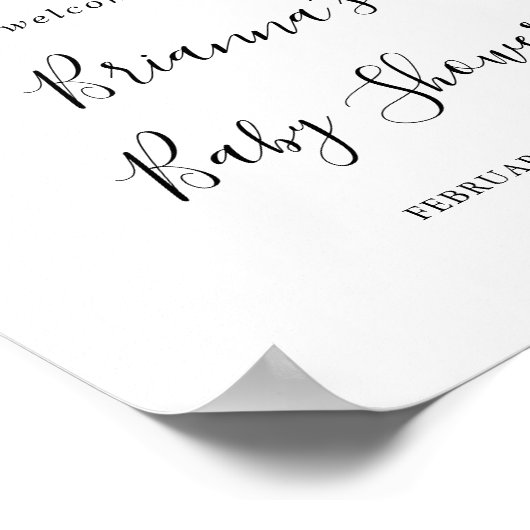 ミニマルなユーカリ赤ちゃんシャワー歓迎ポスター ポスター (角)