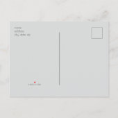 ミニマルなライトグレーの葉ベビーシャワー 案内ポストカード (裏面)