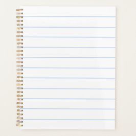 ミニマルなライトブルーとホワイトパタストライプのーン プランナー手帳