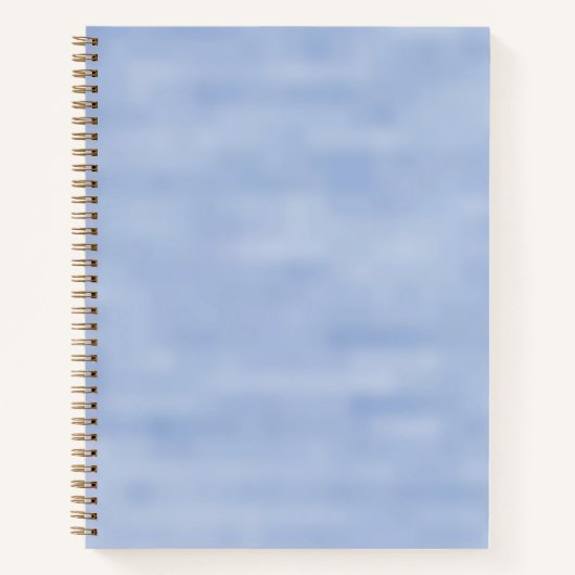 ミニマルなライトブルーの白い空の抽象芸術パターン ノートブック (正面)