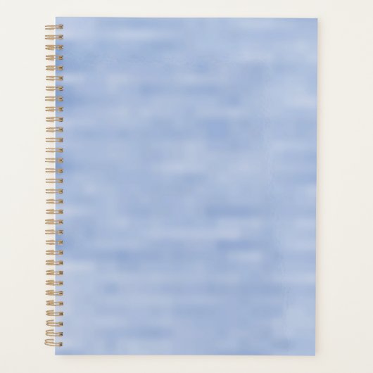 ミニマルなライトブルーの白い空の抽象芸術パターン プランナー手帳 (正面)