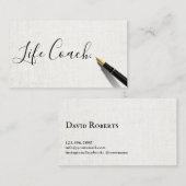 ミニマルなライフコーチカウンセラー手書きスクリプト 名刺 (正面/裏面)