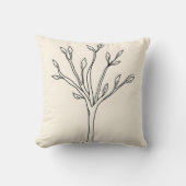 ミニマルなラインアートの木離れ数 クッション (正面)