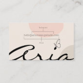 ミニマルなラインアートバタフライメイクアップアーティスト 名刺 (裏面)