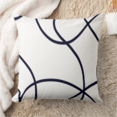 ミニマルなラインアートブラックとホワイト クッション (ブランケット)