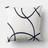 ミニマルなラインアートブラックとホワイト クッション (裏面)