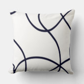 ミニマルなラインアートブラックとホワイト クッション (正面)