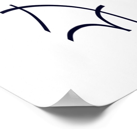 ミニマルなラインアートブラックとホワイト ポスター (角)