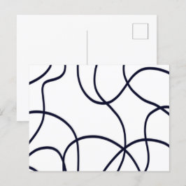 ミニマルなラインアートブラックとホワイト ポストカード