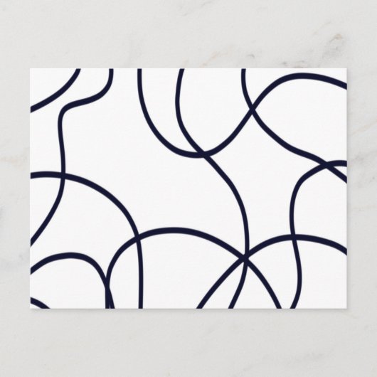 ミニマルなラインアートブラックとホワイト ポストカード (正面)