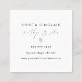 ミニマルなラインアート抽象芸術ロゴ スクエア名刺 (裏面)