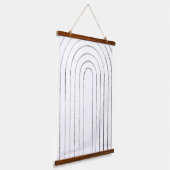 ミニマルなラインアート 吊り下げ型タペストリー (傾斜あり)