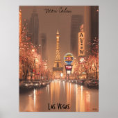 ミニマルなラスベガススカイライン – ネオンシティアート ポスター (正面)