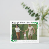 ミニマルなラッキーシャムロックの聖パトリックの日の写真 シーズンポストカード (スタンド正面)