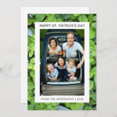 ミニマルなラッキーシャムロックの聖パトリックの日写真 シーズンカード (正面/裏面)