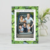 ミニマルなラッキーシャムロックの聖パトリックの日写真 シーズンカード (スタンド正面)