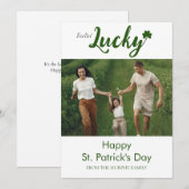 ミニマルなラッキーシャムロックの聖パトリックの日写真 シーズンカード (正面/裏面)