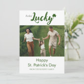 ミニマルなラッキーシャムロックの聖パトリックの日写真 シーズンカード (スタンド正面)