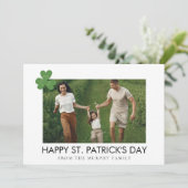 ミニマルなラッキーシャムロックの聖パトリックの日写真 シーズンカード (スタンド正面)