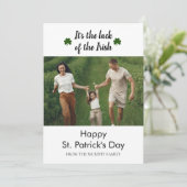 ミニマルなラッキーシャムロックの聖パトリックの日写真 シーズンカード (スタンド正面)
