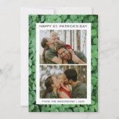ミニマルなラッキーシャムロックの聖パトリックの日写真 シーズンカード (正面)