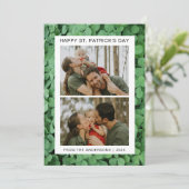 ミニマルなラッキーシャムロックの聖パトリックの日写真 シーズンカード (スタンド正面)