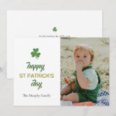 ミニマルなラッキーシャムロックの聖パトリックの日写真 シーズンカード (正面/裏面)